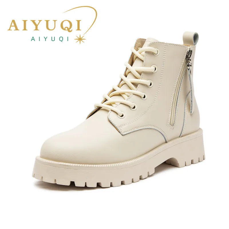 Platform Boots Women Autumn 2025 Double Zipper Ankle Boots Thick Heel Motorcycle