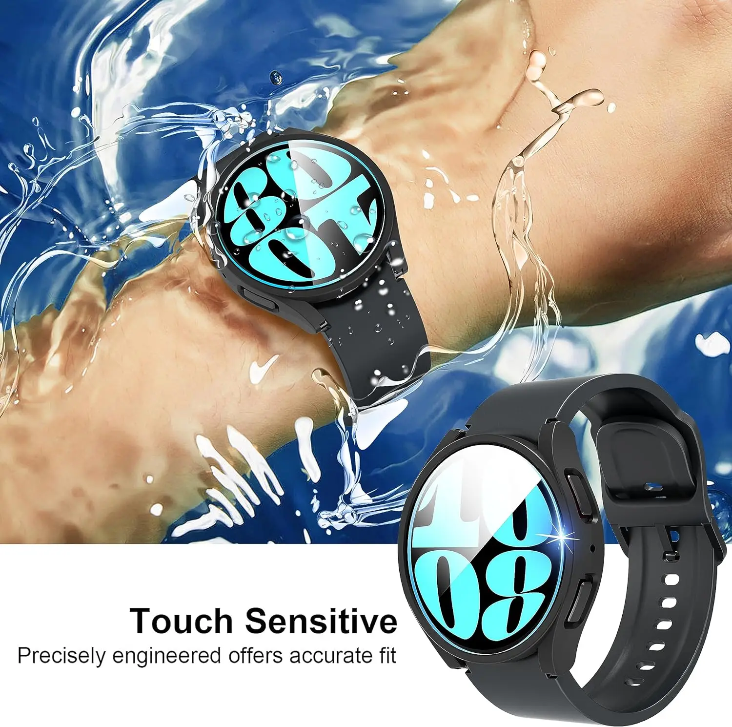 Premium All-Around Anti-Fall Glass+PC Watch Case with Screen Protector