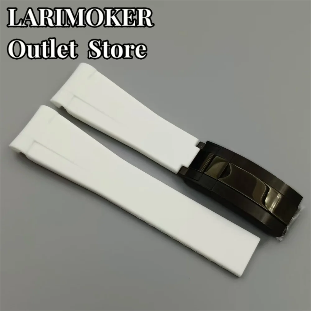 20mm Multi-Color Rubber Watch Strap with Stainless Steel Buckle