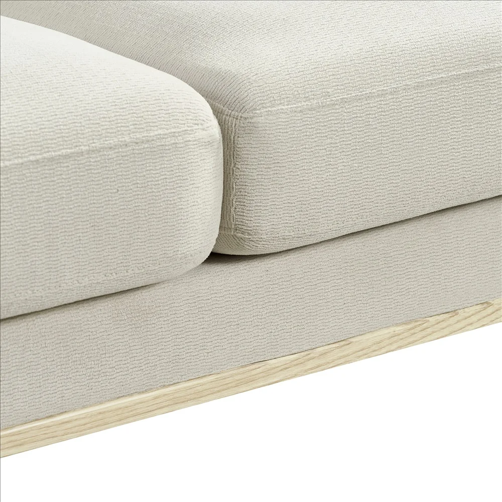Stoff-Zweisitzer-Sofa mit USB-Ladeanschluss, Dicken Kissen und Massivholzbeinen - Kompaktes 2-Sitzer-Sofa für Kleine Wohnungen – Detail 23