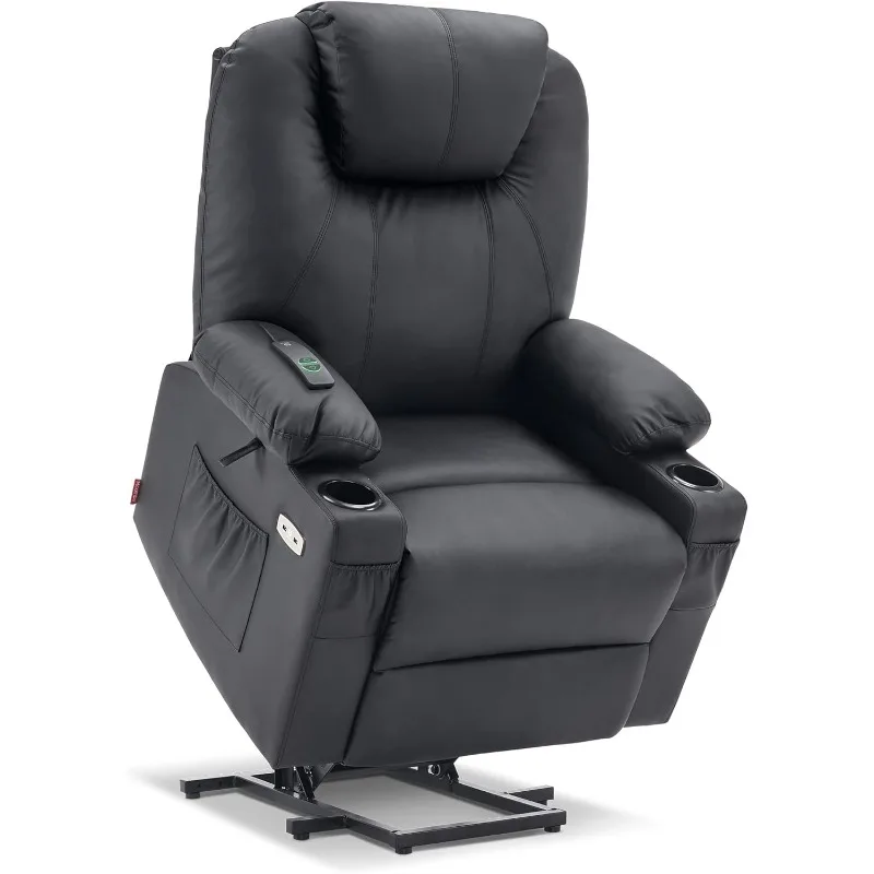

Large Power Lift Recliner Chair Sofa with Massage and Heat for Big and Tall Elderly People, 3 Positions, Cup Holders(Large)