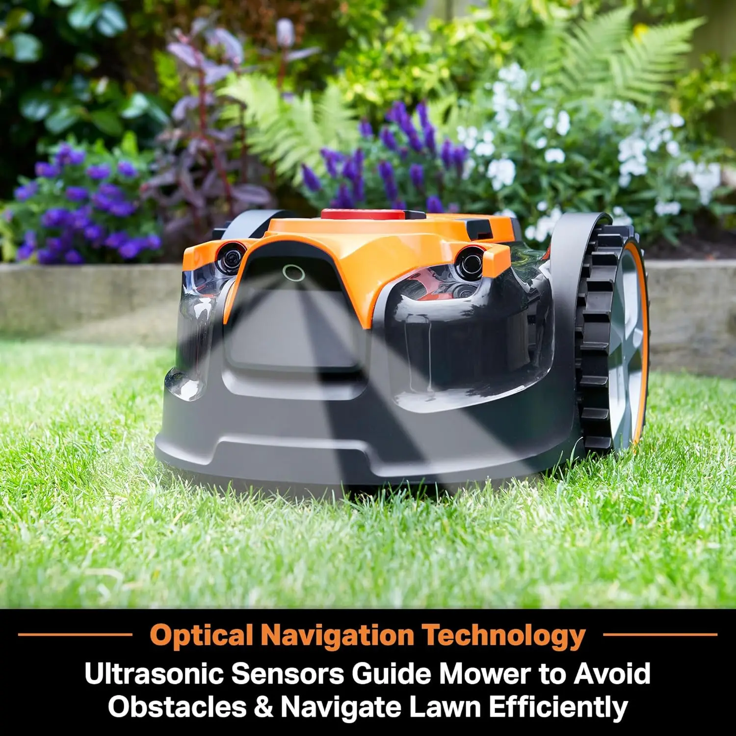 OcuMow&trade; Robot Lawn Mower Perimeter Wire Free Robotic for Small Yards up to 1000 Square feet Optical Navigation Automatic Obstacl