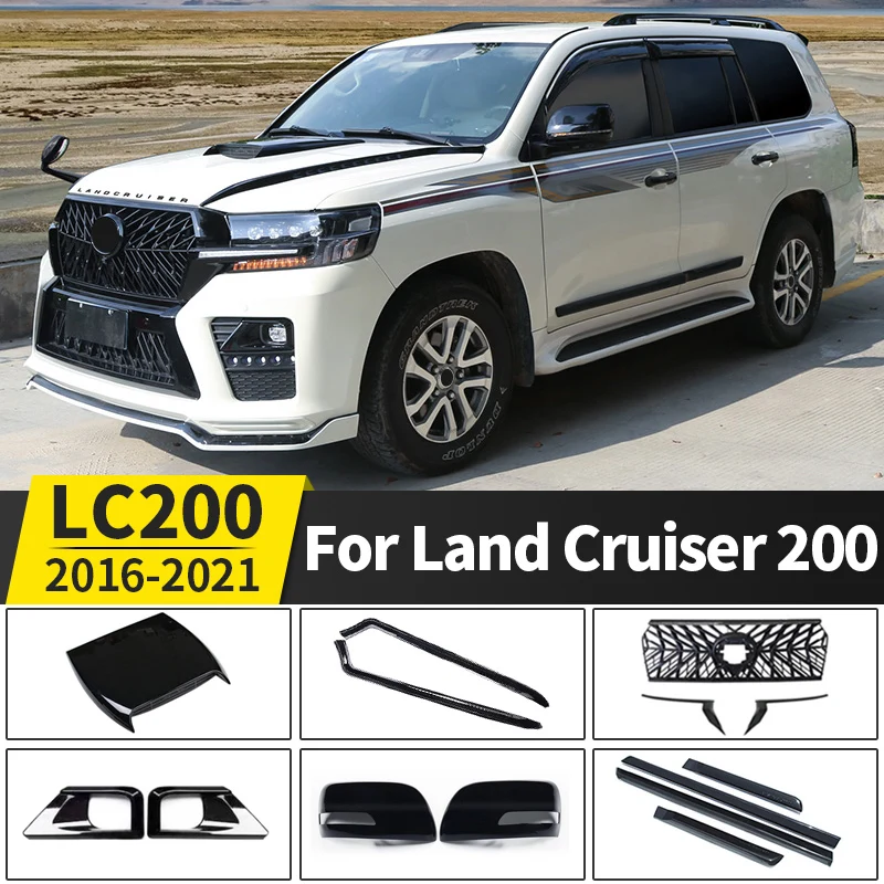 

Upgraded Black Samurai for Toyota Land Cruiser 200 LC200 Body Kit Front Grille,External Accessories,Chrome Trim Decoration