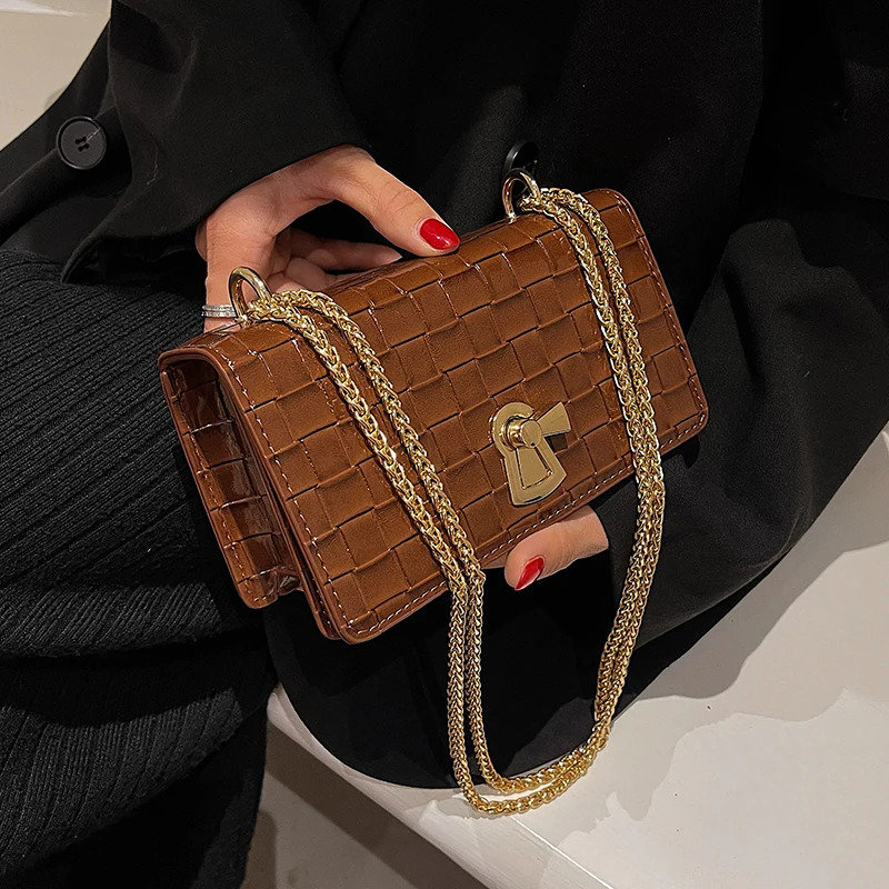 Mini Women's Bag Trend 2022 Square Design Decorate Crossbody Bags Luxury Handbag Quality PU Leather