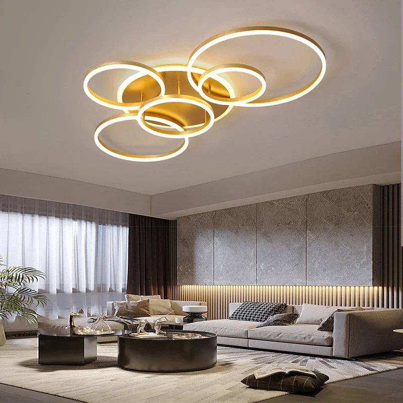

Modern LED Ceiling Chandelier Lighting for Living Study Room Bedroom Dimmable Home Gold Black Indoor Lighting Decoration Lamps