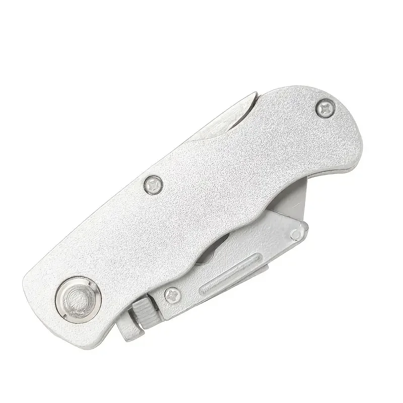 Allzweckmesser, Klappmesser, Aluminium-Kunststoffgriff, Taschenkabelschneider, robust, geschnitten, Teppichmesser, Klinge mit Schloss, tragbares Set – Detail 3