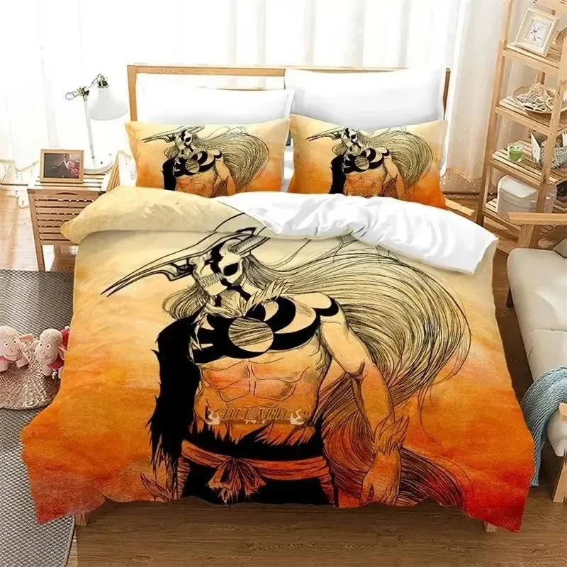 Anime Bleach Kurosaki Ichigo Bedding Set Boys Girls Twin Queen Size Duvet Cover Pillowcase Bed Kids Adult Home Textileextile