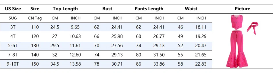 Girl's 3pcs Outfit Cloth Front View