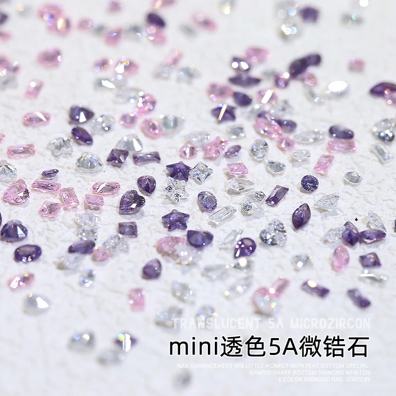 

50PCS Mini Dazzling Zircon Mix Multi-Shape Sharp Diamond Multicolour Nail Art Rhinestones Decoration Manicure Supplies Charms