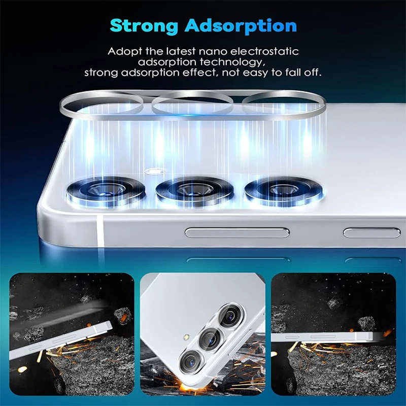3-Pack HD Camera Lens Tempered Glass Protector - Anti-Scratch Rear Lens Cover Film