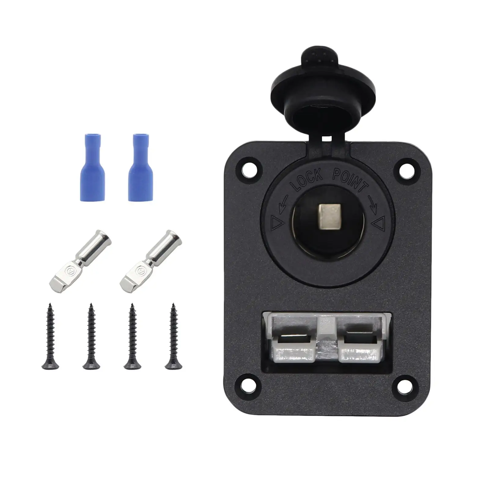 

Lighter Socket Plug Flush Mount Power Outlet Adapter Replacement Mounting Bracket Panel with Terminals for Boat RV Truck