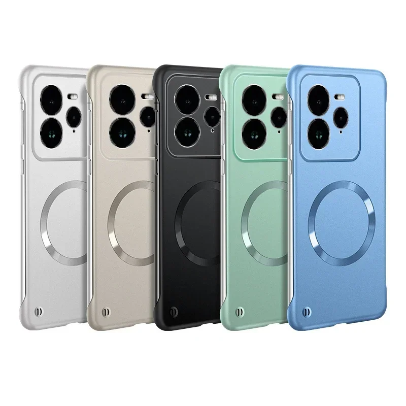 Ultra Thin Metallic Frameless Magnetic Phone Case - Magsafe Matte Shockproof PC Cover