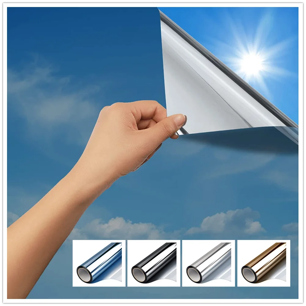 Fensterfolie Selbsthaftend Sichtschutz Glasfolie Wärmeisolierung  Sonnenschutzfolie, Anti-UV Statische Fensterfolien für Zuhause und Büro  Grüne