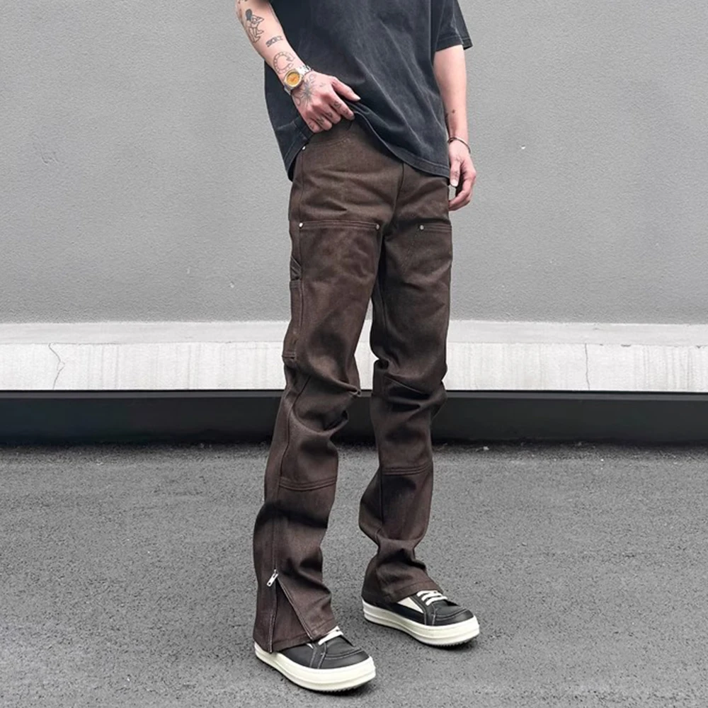 Top Stitch Carpenter Pant Mens Double Knee Solid Color High