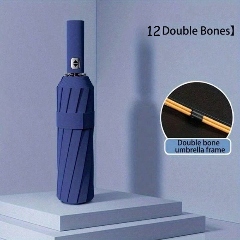 12-Rib Auto Open/Close Umbrella with Valentine Heart Print - Windproof  Compact Design for  School / Office / Travel,