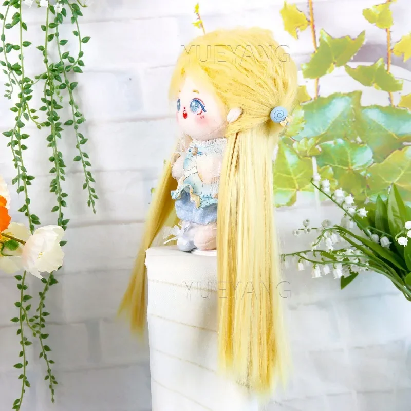 Cotton doll wig hair row, detachable clip for children, high temperature silk straight hair row, pair of 2 pieces 3