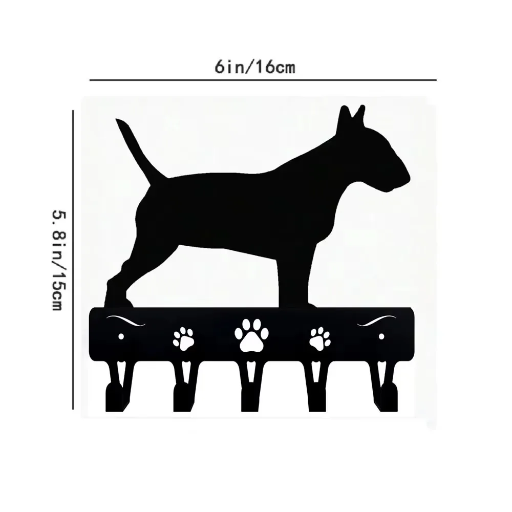 6/9 Inch Bull Terrier Towel Rack & Key Holder - Versatile Decor 2