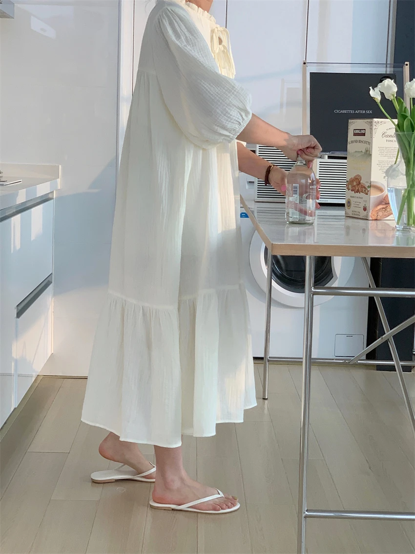Spring Summer Women's Pajamas Set, White Girl Homeware, New 2023 Pajamas, Long One-piece Pajamas, Homewear