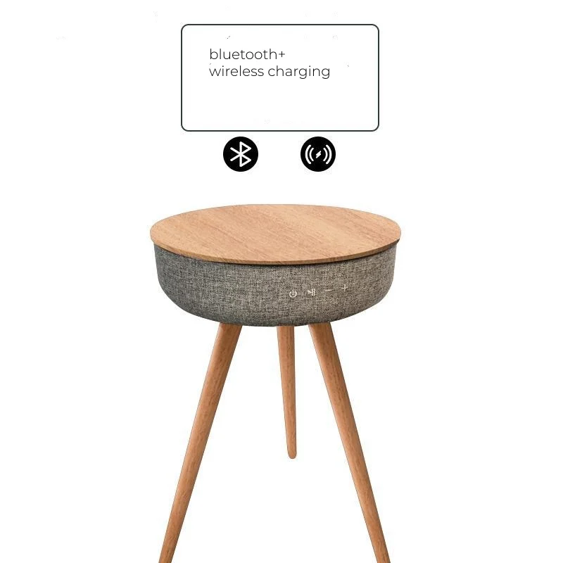 thumbnail image 1 of Mesa de centro con carga inalámbrica inteligente, Audio estéreo Bluetooth, mesa auxiliar para sofá, mesa de centro musical con cargador USB, 1 of 4