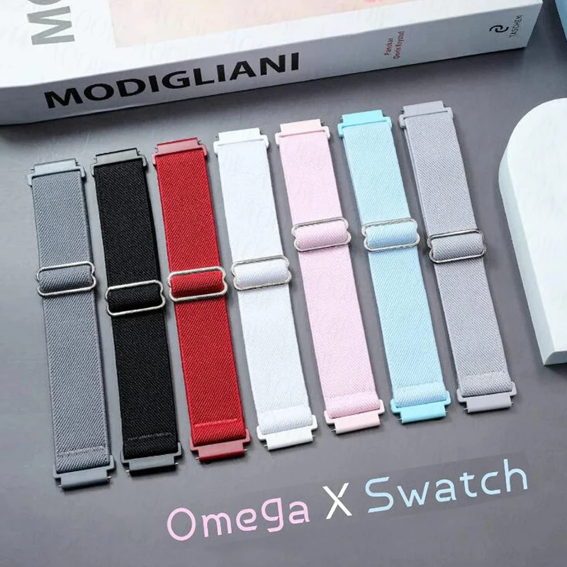 Cinturino In Nylon 2 Pezzi Per Omega X Swatch Joint Moonswatch Watch Band Uomo Donna Bracciale Da Polso Elastico Intrecciato A Sgancio Rapido 20Mm