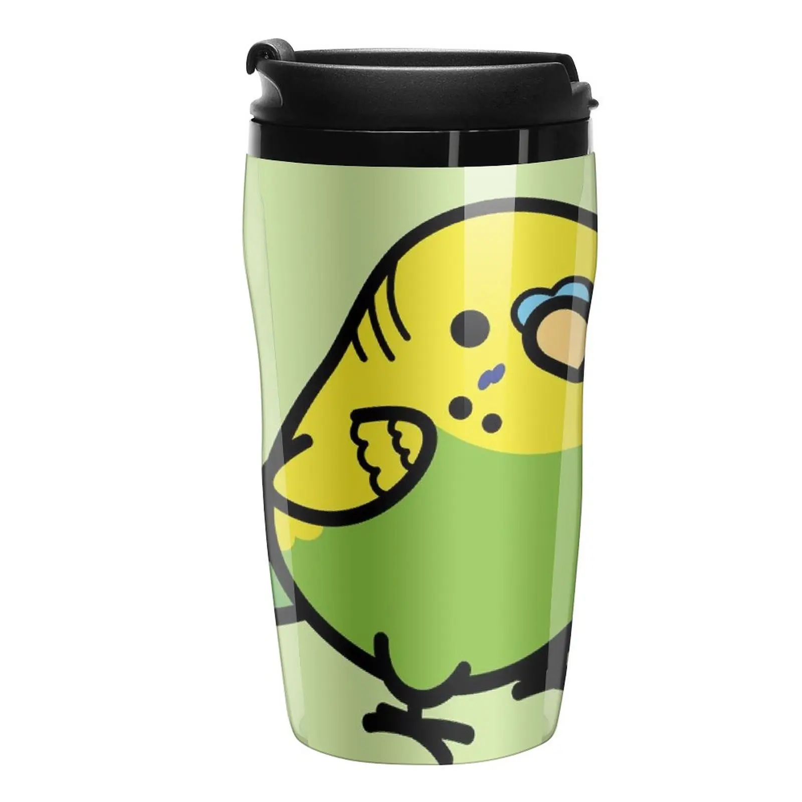 

Chubby Green Budgie Male Travel Coffee Mug Insulated Cup For Coffee Cute Mugs