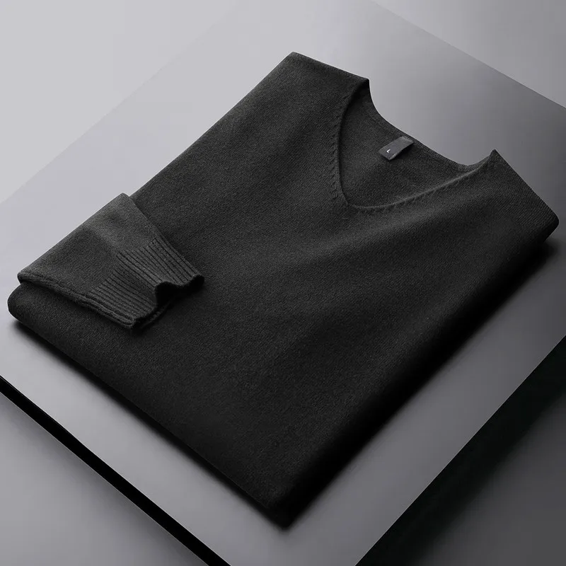 Minglu Autumn Winter Male Sweater High Quality V Neck Knitwear Casual Sweaters Man Plus Size 5xl Fashion Slim Fit Mens Sweater 4