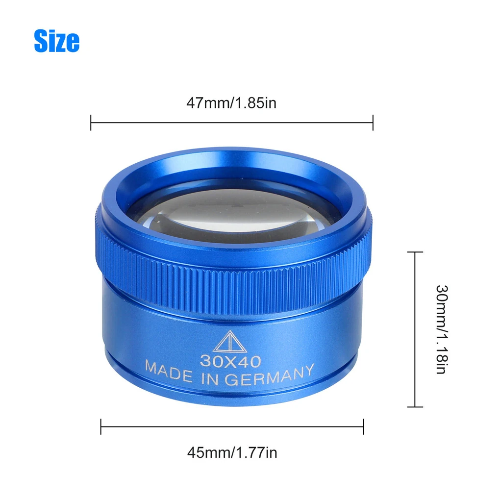 Loupe Jewelry Eye Glass Magnifier 40X30 Pocket Jewelers Repair Magnifying Loop
