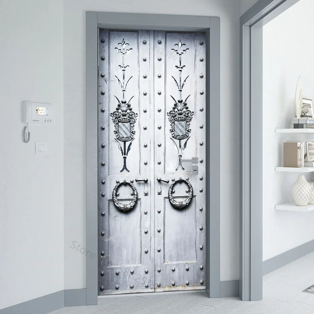 Autocollant Porte 3D Pharaon égyptien - PVC Auto-adhésif 77x200 Cm - Déco Murale Facile à Poser