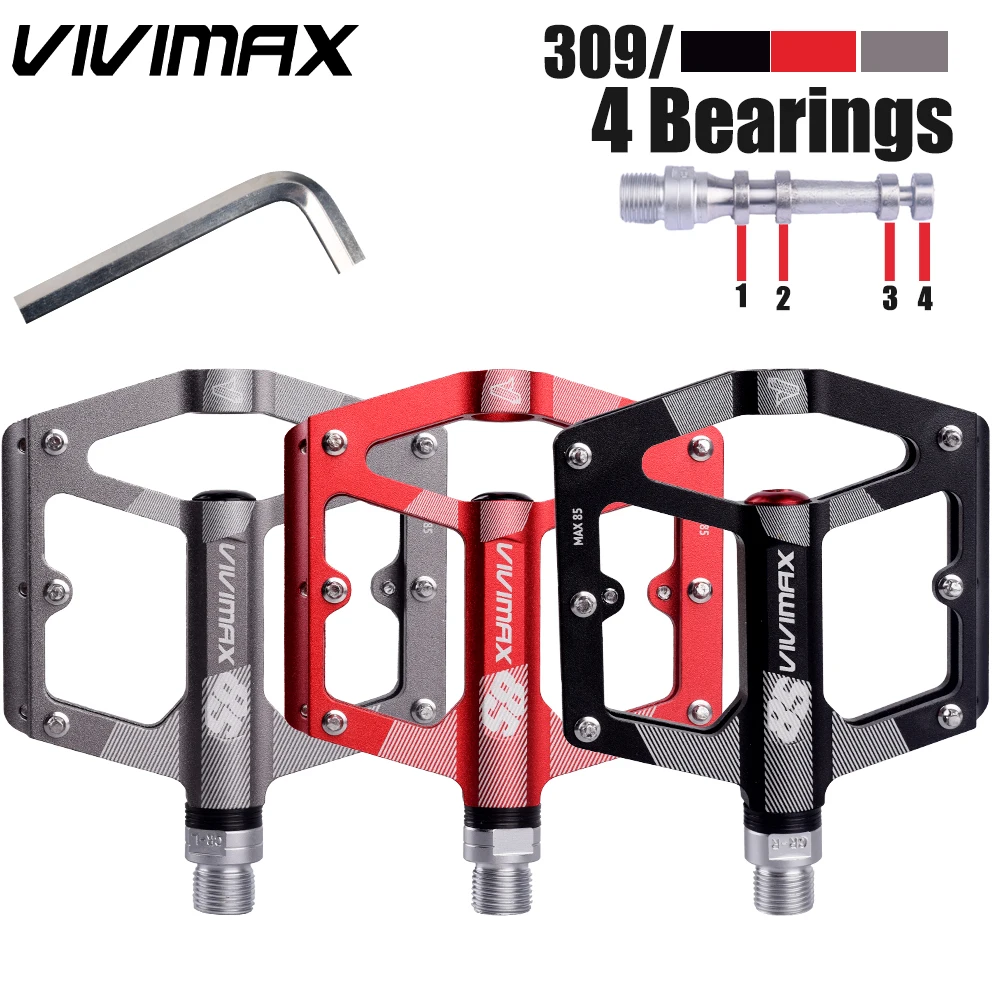 VIVIMAX 039 Bicycle Pedals Aluminum Alloy 4 Sealed Bearings Ultra Light Anti-Slip BMX/Folding/Road Bike Parts |