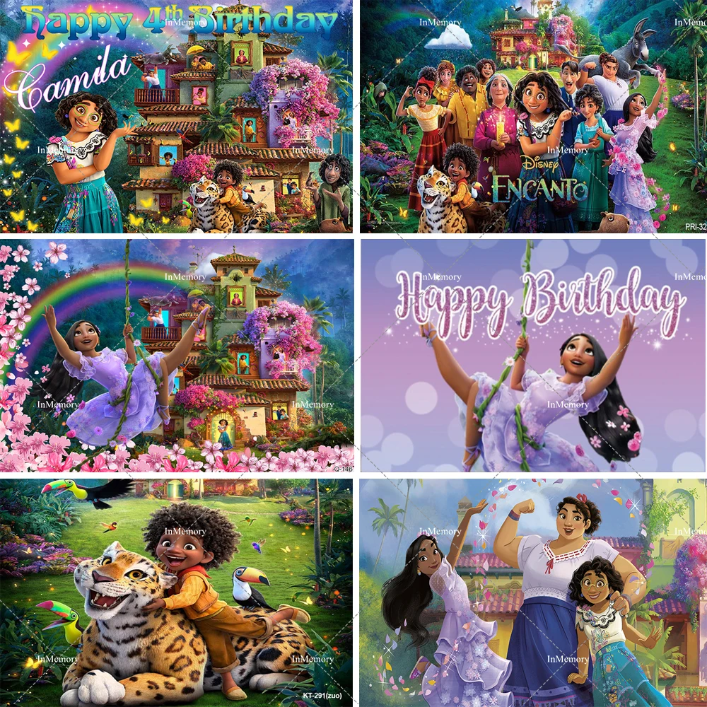 Disney Encanto Fotografia Fondali Mirabel Lsabella Ragazze Festa Di Compleanno Sfondo Bambini Baby Shower Cake Table Banner Personalizzato