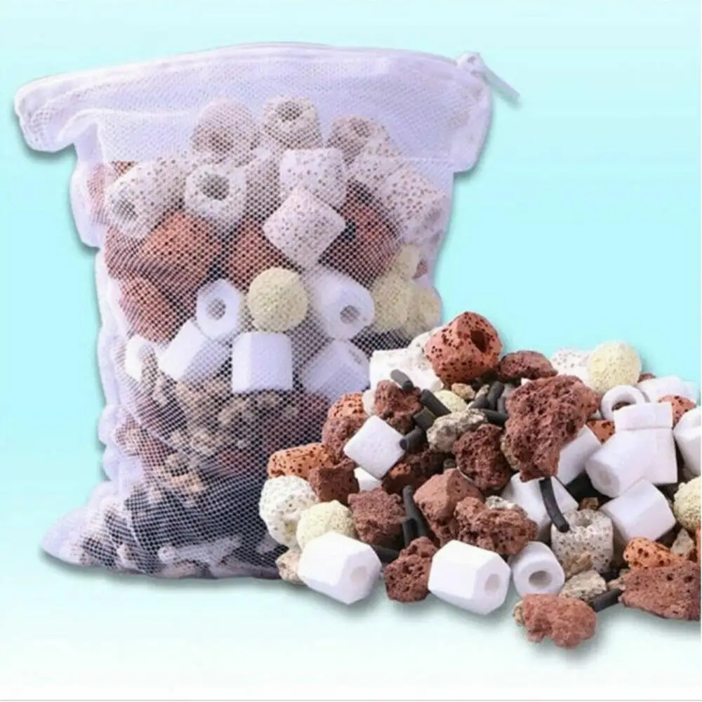 5/10Pcs Aquarium Filter Net Bags Reusable Fine Filter Media Bags With Zipper For Fresh Saltwater Tanks Aquarium Fish Tank Filter 2