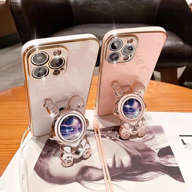 Funda con soporte de conejo de arena movediza para Xiaomi Redmi Note 12 Pro Plus 12S 11 11S 10 9 Pro 8T 10S 9S 12C A1 Plus 10C con cordón - Image 5