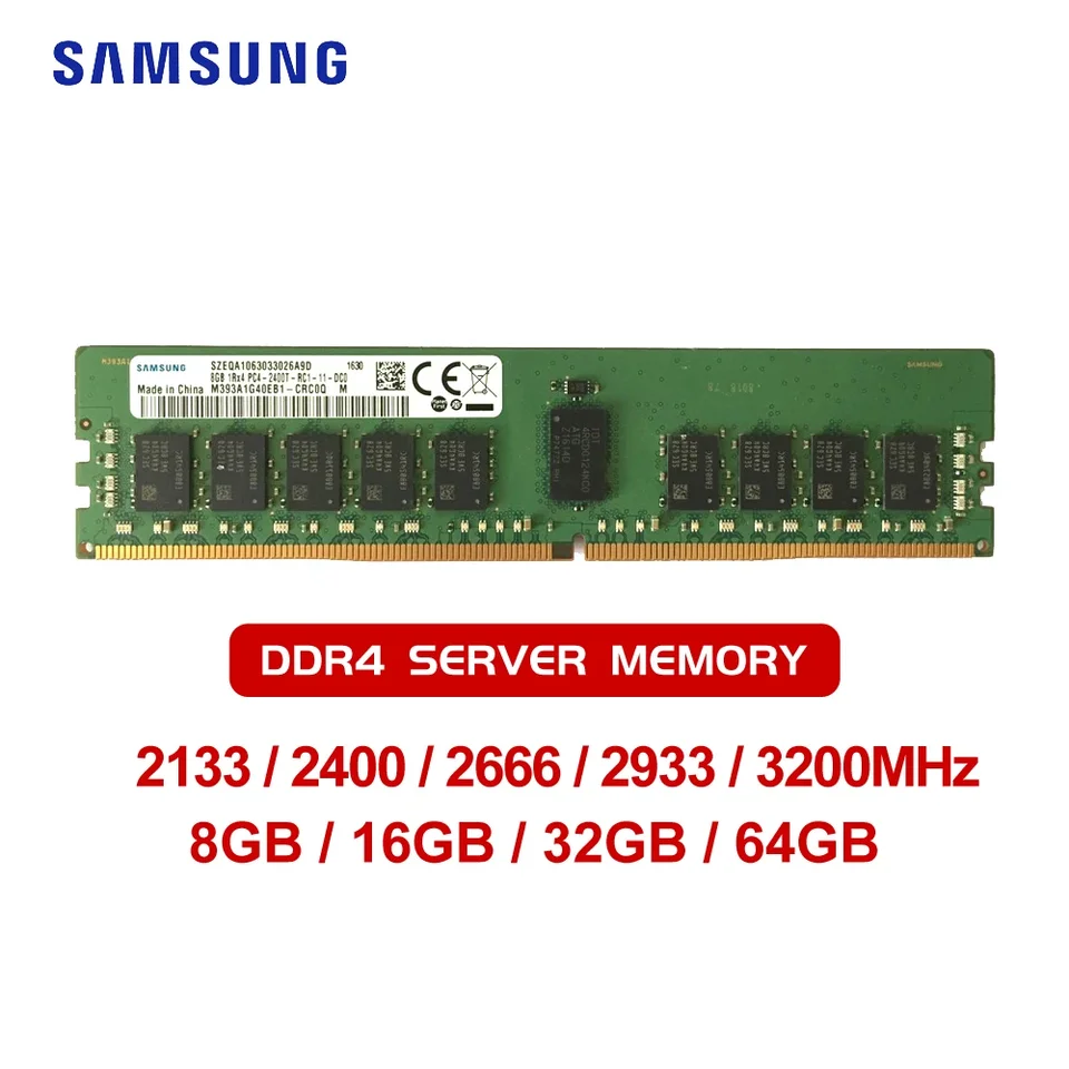 Samsung-DDR4サーバーRAM, 8GB, 16GB, 32GB, 64GB,pc4,2133mhz,2400mhz