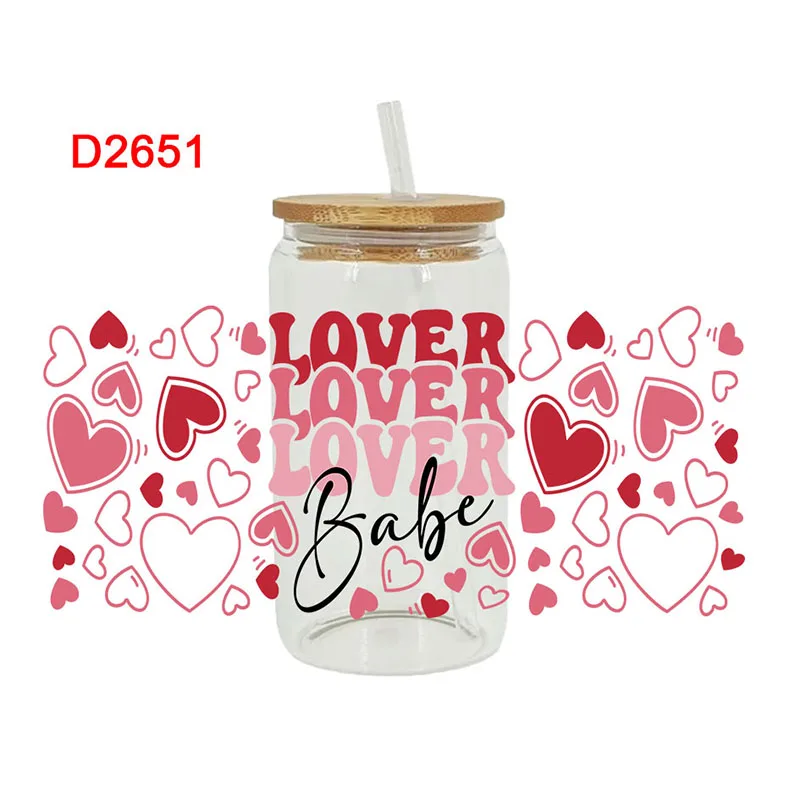 Valentine's Day Love UV DTF Libbey Cup Wrap Iron On Transfer For Glass  Stickers 16oz D2651 - AliExpress