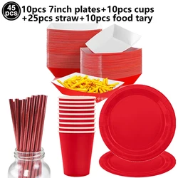 Vibrant Red Party Tableware Set for Celebrations and Events (Lemon yellow)