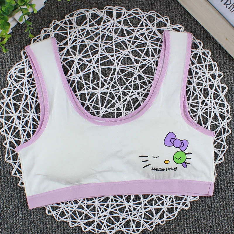 Gift Girl Bra Teen Crop Top Underwear Vest Racerback Puberty Sport Training Bras Letter Streetwear Tube Top New Year 7-14Y