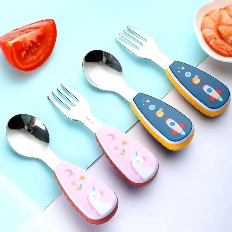 Set Posate Per Bambini In Acciaio Inox - 6 Pezzi Con Design Unicorno, Per Bambini Dai 3 Anni - Foto 2