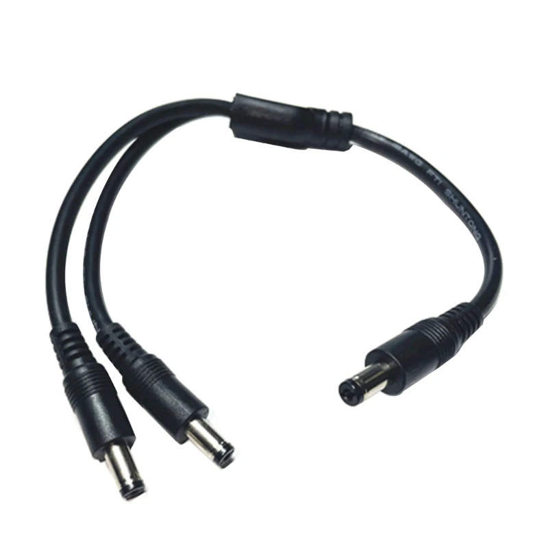 

2 way DC Power adapter Cable 5.5mmx2.1mm 1 male to 2 Male Splitter connector Plug extension adapter for CCTV LED strip light