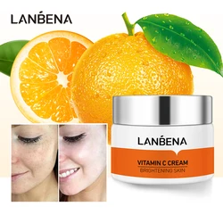 LANBENA Face Cream Vitamin C Whitening Nourish Brighten Remove Freckle Improving Dull Skin Anti Aging Refreshing Not Greasy 50g