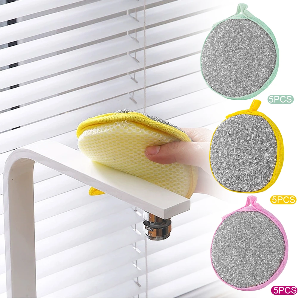 Double Sided Dishwashing Sponge Kitchen Cleaning Towel Kitchenware Brushes Anti Grease Wiping Rags Absorbent Washing Dish Cloth