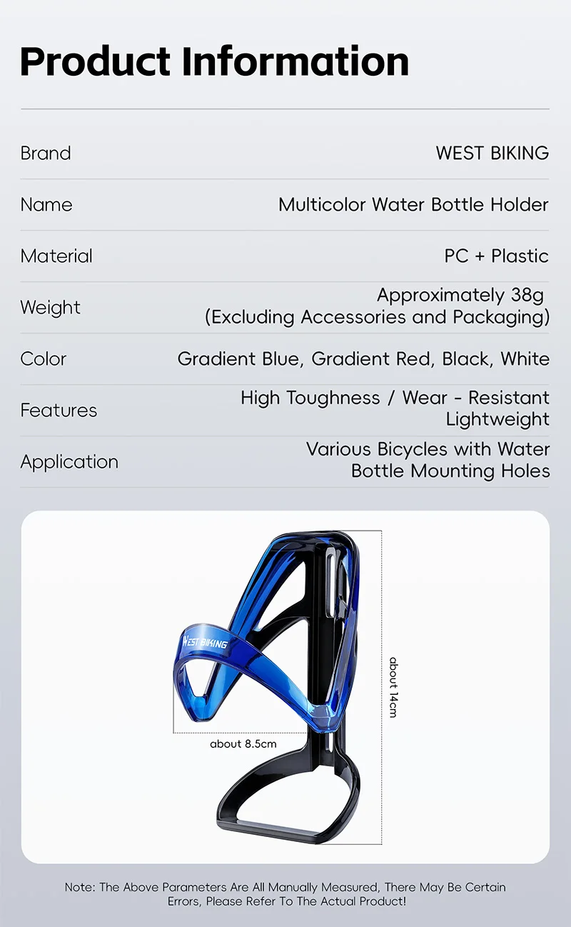 WEST RADFAHREN Fahrrad Flasche Käfig Leichte Hohe Zähigkeit Radfahren Wasser Flasche Halter Trinken Tasse Ständer MTB Rennrad Zubehör – Detail 3