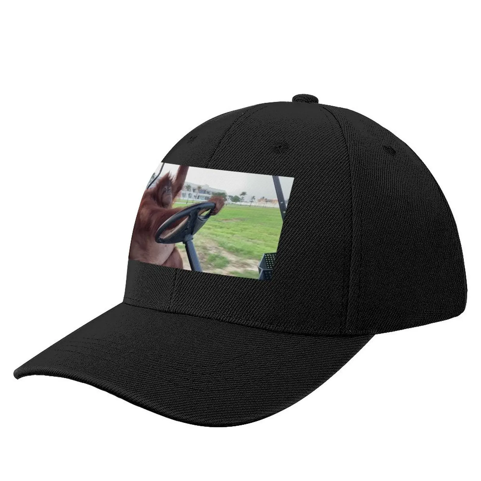 

Orangutan Driving Golf Cart Baseball Cap Golf Hat Man black For Men Women's