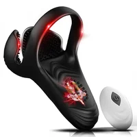 Männliches Hodenmassagegerät, Vibrator, Penisring, Hodensack, Perineumstimulator, Fernbedienung, Sexspielzeug für Männer, vibrierender Cockring
