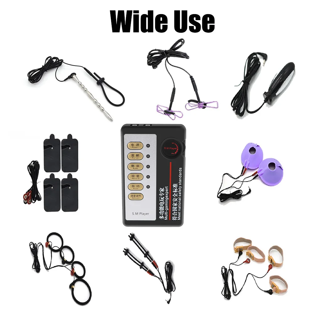 IKOKY DIY Electro Stimulation Medical Themed Toys Therapy Massager Electric Shock Accessories Electric Dual Output Host