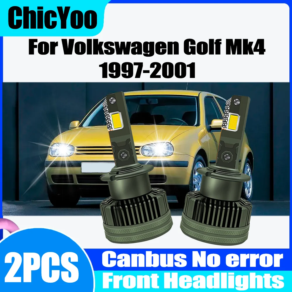 2PCS 고출력 자동 HID 크세논 조명 3570 CSP 칩 120W 30000LM LED 헤드램프 6000K 화이트 폭스바겐 골프 Mk4 1997-2001용