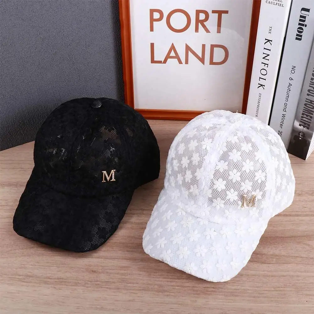 Adjustable Casual Korean Hip Hop Girls Women Flower Baseball Cap Lace Mesh Hat Visors Cap