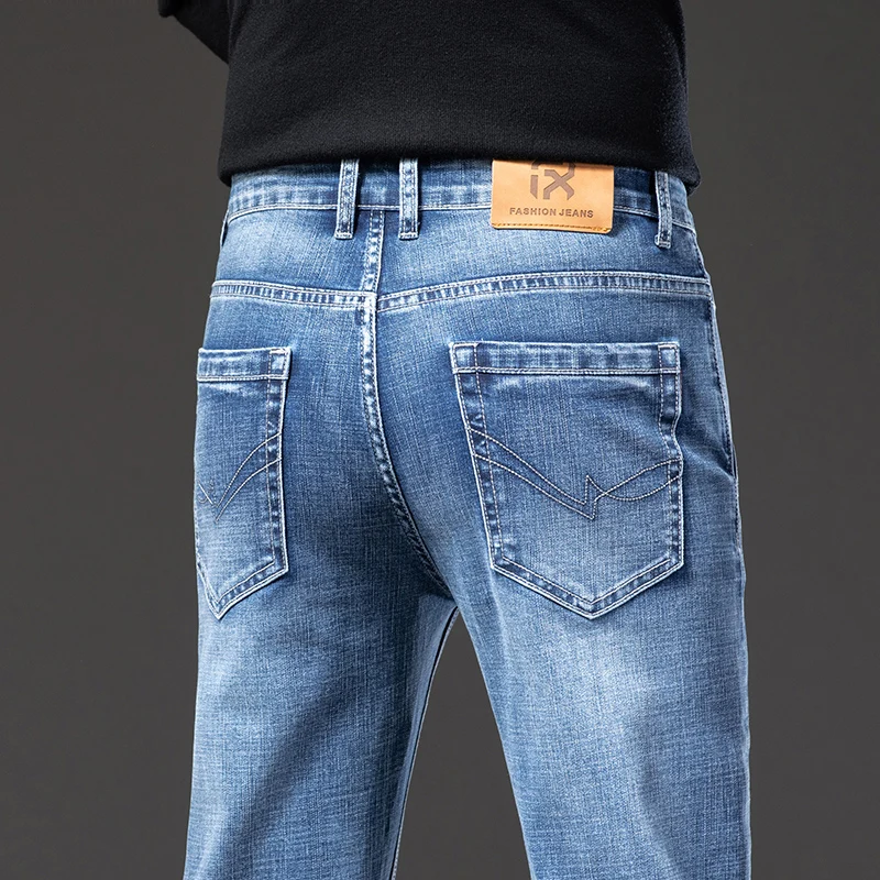 2022 Autumn New Men's Retro Blue Regular Fit Jeans Anti-theft