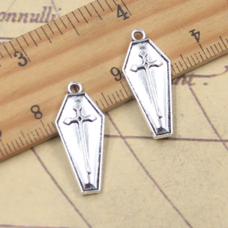 20 Stück Charms Sarg 26x11mm Antik Silber Farbe Anhänger Herstellung DIY handgemachte tibetische Schmuck finden