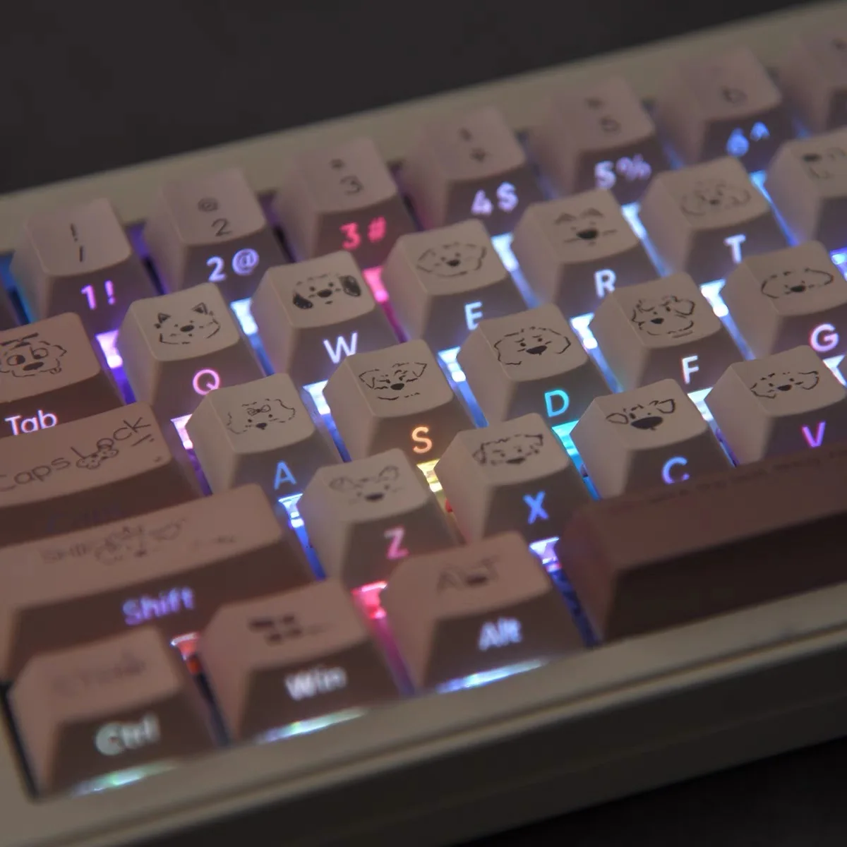 Moa-cute Puppy Keycap 135 Chaves Pbt Faça Você Mesmo Criativo 61 87 104 108 Alice Teclado Mecânico Keycaps Keycaps Presente