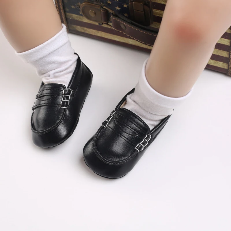 

Baby Boys Girls Loafers Soft Slip-on Crib Shoes Anti-Skid Prewalker Leather Shoes for Infants